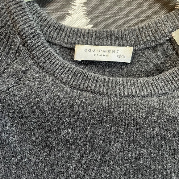 Charcoal cashmere midi Equipment sweater dress - Picture 2 of 2